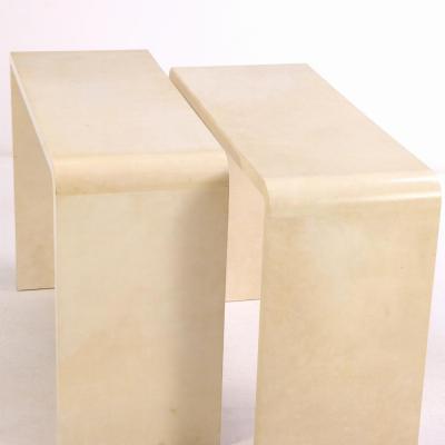 Jean Michel Frank A pair parchment console tables int he manner of Jean Michel Frank 