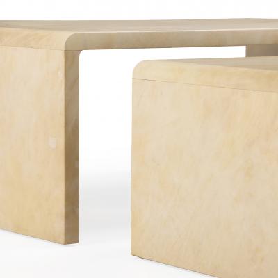 Jean Michel Frank A set of Pergamino Double Coffee Tables in the manner of Jean Michel Frank 