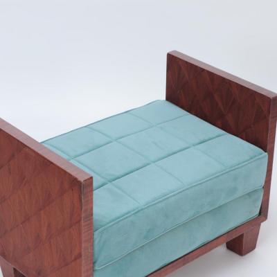 Jean Michel Frank A wooden upholstered bench in the manner of Jean Michel Frank contemporary 