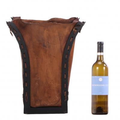 Jean Michel Frank An Iron and Leather Waste Basket 
