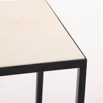 Jean Michel Frank An iron and parchment end table in the manner of Jean Michel Frank 