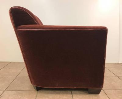 Jean Michel Frank Art Deco Style Mohair Lounge Chair Style of Jean Michel Frank