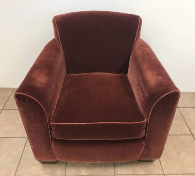 Jean Michel Frank Art Deco Style Mohair Lounge Chair Style of Jean Michel Frank