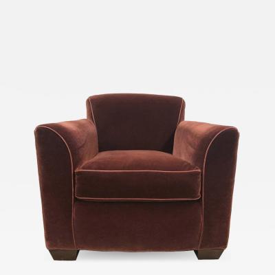 Jean Michel Frank Art Deco Style Mohair Lounge Chair Style of Jean Michel Frank