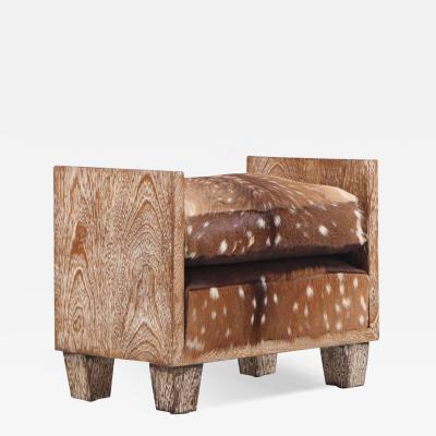 Jean Michel Frank Cerused Oak Cube Bench in the manner of Jean Michel Frank 