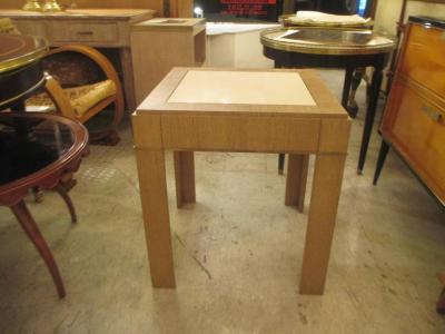 Jean Michel Frank Custom Cerused Oak Side Table with Parchment Top