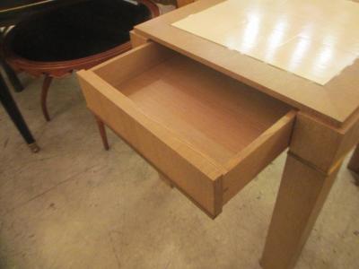 Jean Michel Frank Custom Cerused Oak Side Table with Parchment Top