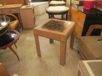 Jean Michel Frank Custom Cerused Oak Side Table with Parchment Top