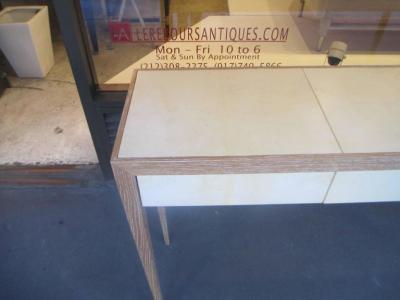Jean Michel Frank Custom Cerused Oak and Parchment Console Table