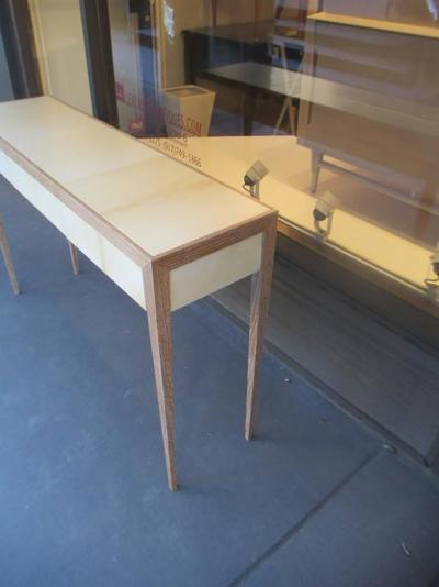 Jean Michel Frank Custom Cerused Oak and Parchment Console Table