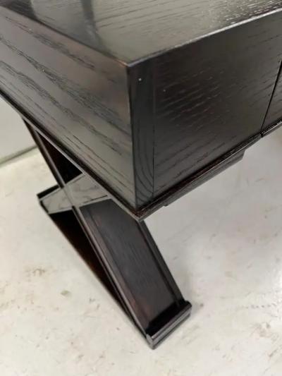 Jean Michel Frank Custom French Modern Neoclassical Carved and Cerused Oak Desk Jean Michel Frank