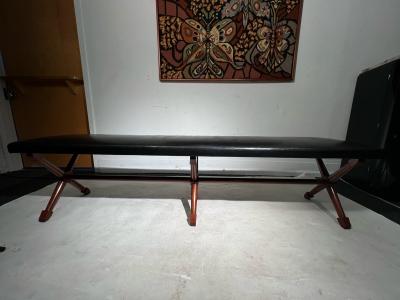 Jean Michel Frank EXCEPTIONAL MODERNIST X FORM BENCH IN THE MANNER OF JEAN MICHEL FRANK