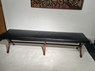 Jean Michel Frank EXCEPTIONAL MODERNIST X FORM BENCH IN THE MANNER OF JEAN MICHEL FRANK