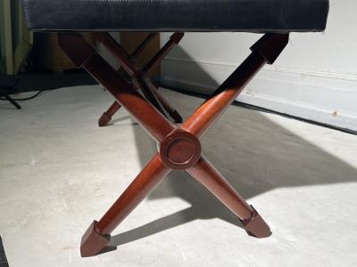 Jean Michel Frank EXCEPTIONAL MODERNIST X FORM BENCH IN THE MANNER OF JEAN MICHEL FRANK
