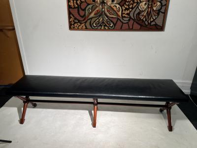 Jean Michel Frank EXCEPTIONAL MODERNIST X FORM BENCH IN THE MANNER OF JEAN MICHEL FRANK