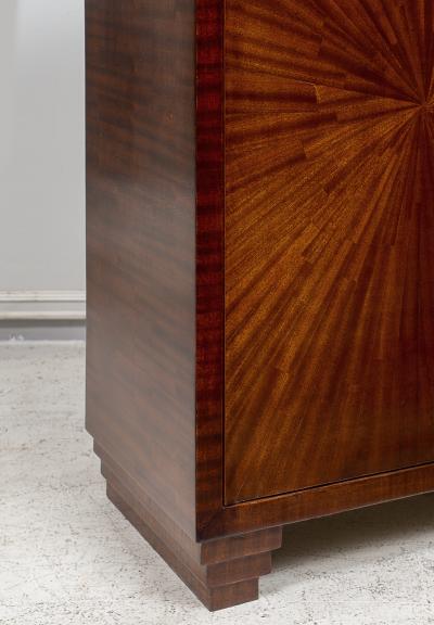 Jean Michel Frank Exquisite Parquetry Cabinet with Starburst Pattern