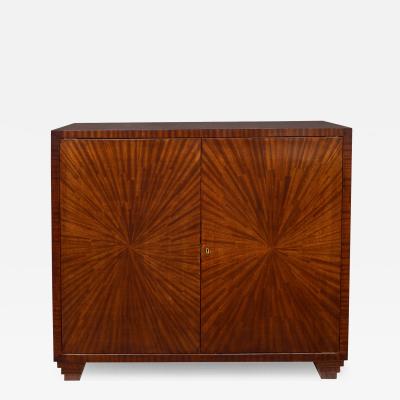 Jean Michel Frank Exquisite Parquetry Cabinet with Starburst Pattern