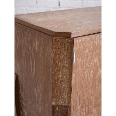Jean Michel Frank French Art Deco Cerused Oak Server Cabinet 1940s