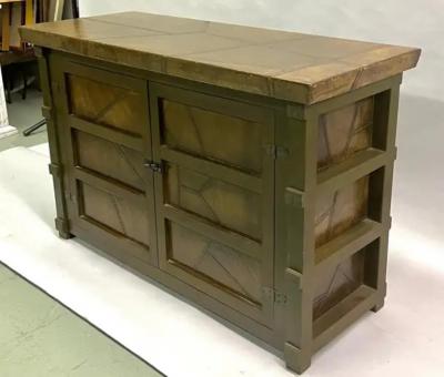 Jean Michel Frank French Mid Century Leather Parchment Sideboard Cabinet after Jean Michel Frank