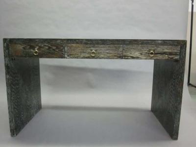 Jean Michel Frank French Mid Century Modern Cerused Oak Desk in the Manner of Jean Michel Frank