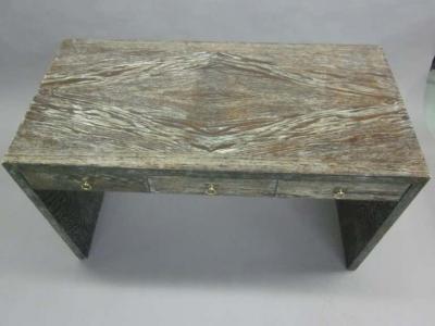 Jean Michel Frank French Mid Century Modern Cerused Oak Desk in the Manner of Jean Michel Frank