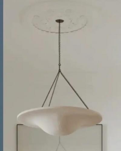 Jean Michel Frank French Mid Century Style Plaster Chandelier Pendant style of Jean Michel Frank