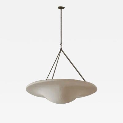 Jean Michel Frank French Mid Century Style Plaster Chandelier Pendant style of Jean Michel Frank