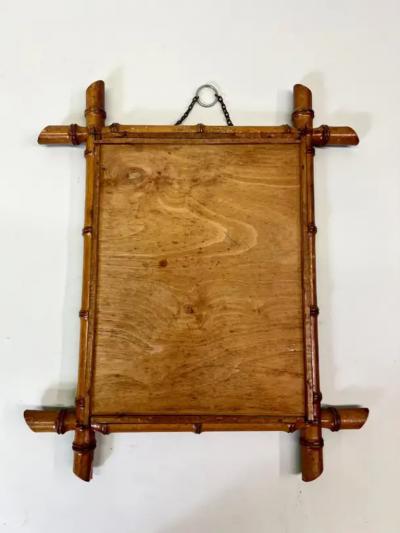Jean Michel Frank French Mid century Modern Neoclassical Faux Bamboo Wall Mirror style JM Frank