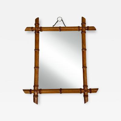 Jean Michel Frank French Mid century Modern Neoclassical Faux Bamboo Wall Mirror style JM Frank