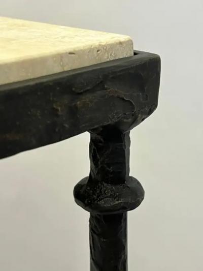 Jean Michel Frank French Midcentury Bronze Travertine Console Jean Michel Frank