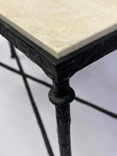 Jean Michel Frank French Midcentury Bronze Travertine Console Jean Michel Frank