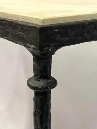Jean Michel Frank French Midcentury Bronze Travertine Console Jean Michel Frank