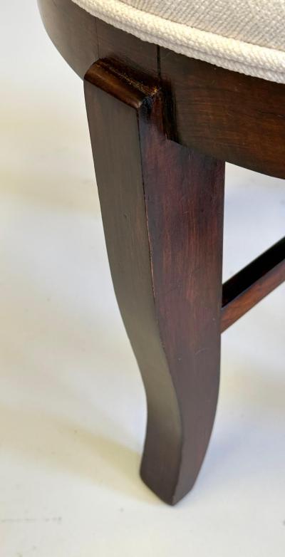 Jean Michel Frank French Modern Neoclassical Art Deco Mahogany Stool Bench Jean MIchel Frank