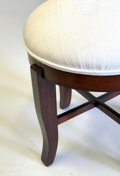 Jean Michel Frank French Modern Neoclassical Art Deco Mahogany Stool Bench Jean MIchel Frank