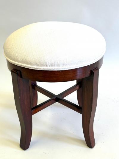Jean Michel Frank French Modern Neoclassical Art Deco Mahogany Stool Bench Jean MIchel Frank