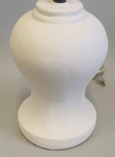 Jean Michel Frank French Plaster Table Lamps Pair from a Model by Giacometti and Jean Michel Frank