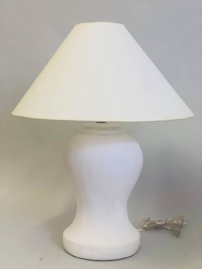 Jean Michel Frank French Plaster Table Lamps Pair from a Model by Giacometti and Jean Michel Frank