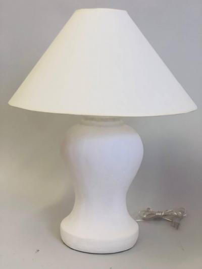 Jean Michel Frank French Plaster Table Lamps Pair from a Model by Giacometti and Jean Michel Frank