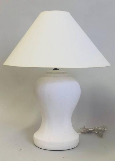 Jean Michel Frank French Plaster Table Lamps Pair from a Model by Giacometti and Jean Michel Frank