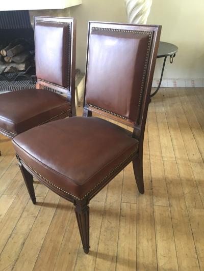 Jean Michel Frank In the Style of J M Frank Set of 4 Neo Classic Mahogany Chairs