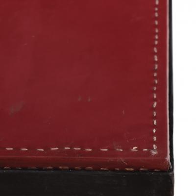Jean Michel Frank Iron and Leather Side Table in the manner of Jean Michel Frank Contemporary