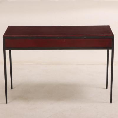 Jean Michel Frank Iron and leather writing desk in the manner of Jean Michel Frank Contemporary 