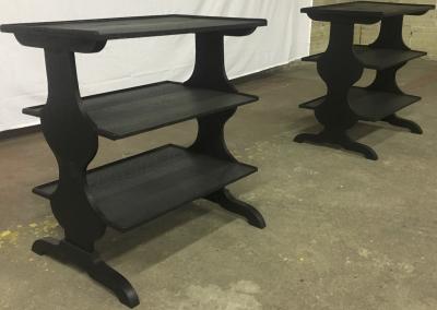 Jean Michel Frank J M Frank attributed Rare Pair of Black 3 Tier Side Tables