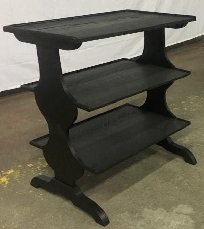 Jean Michel Frank J M Frank attributed Rare Pair of Black 3 Tier Side Tables