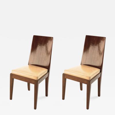 Jean Michel Frank J M Frank style pair of walnut pure design chairs