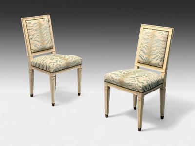 Jean Michel Frank Jean Michel Frank Louis XVI Style Six Dining Chairs Parchment France 1930s