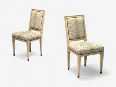 Jean Michel Frank Jean Michel Frank Louis XVI Style Six Dining Chairs Parchment France 1930s