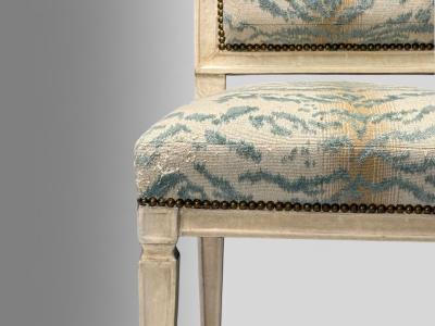 Jean Michel Frank Jean Michel Frank Louis XVI Style Six Dining Chairs Parchment France 1930s