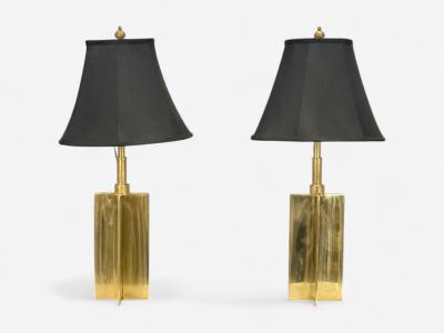 Jean Michel Frank Jean Michel Frank Style Mid Century Modern Bronze Table Lamps 1970s