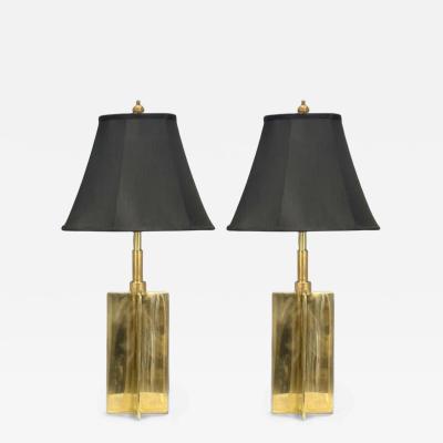 Jean Michel Frank Jean Michel Frank Style Mid Century Modern Bronze Table Lamps 1970s